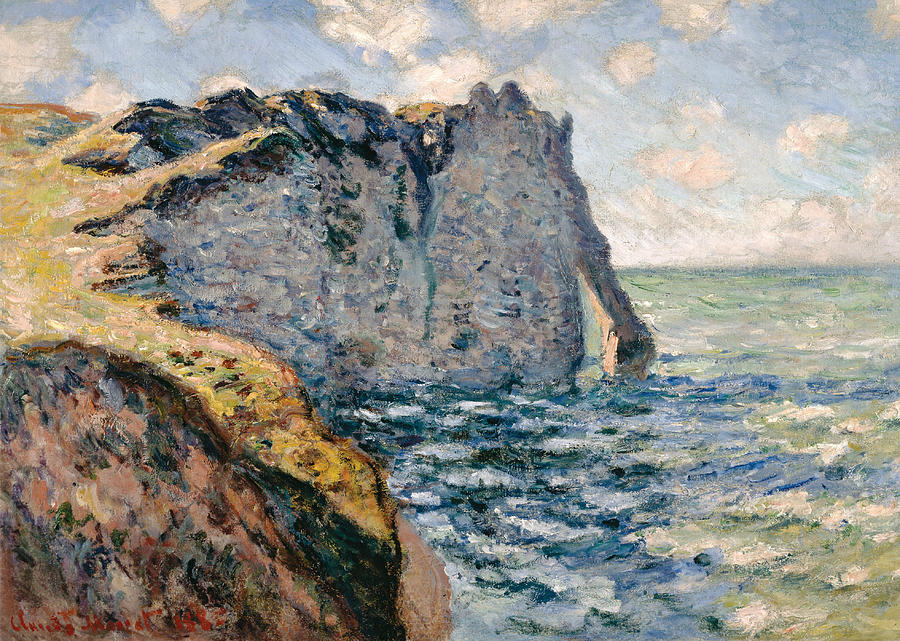 900x641 The Cliff Of Aval Etretat Painting By Claude Monet - Cliff Painting