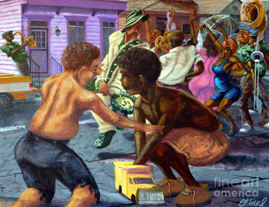 900x694 Ursulines Ave Second Line Painting By Clifford Etienne - Clifford Painting
