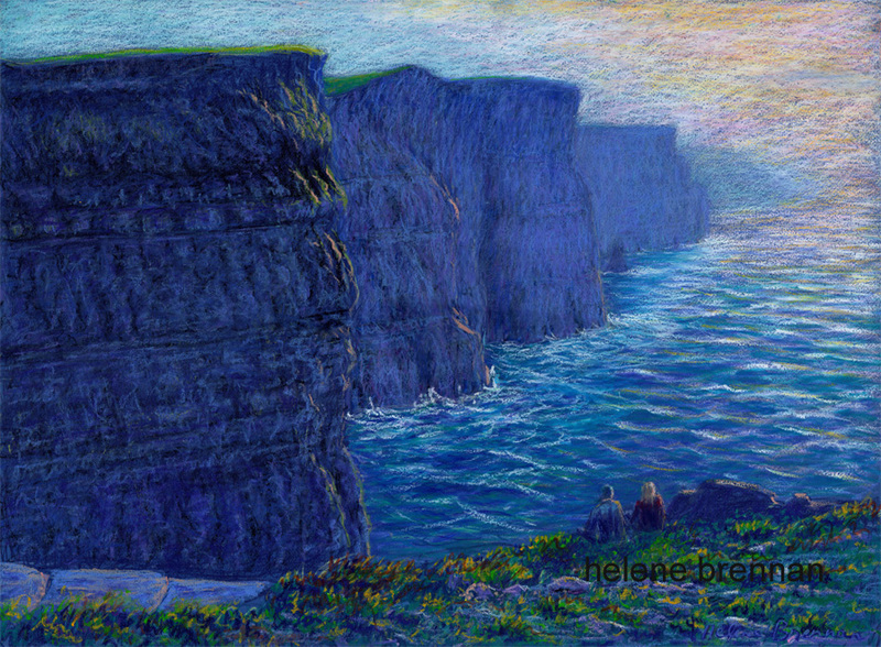 800x588 Cliffs Of Moher Painting Oil Pastel - Cliffs Of Moher Painting