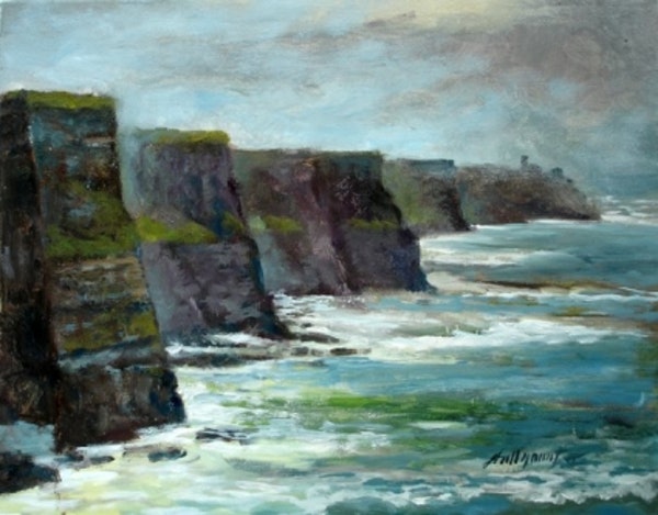 600x469 Cliffs Of Moher By Artist Hall Groat Ii, - Cliffs Of Moher Painting