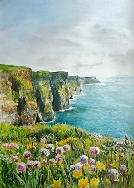 428x600 Kathy Ross - Cliffs Of Moher Painting