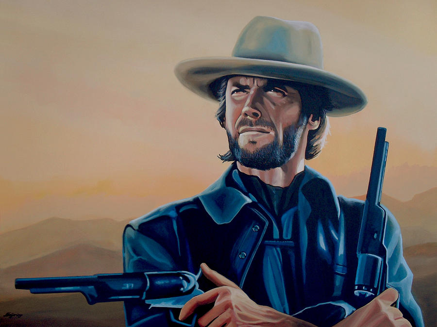 900x674 Clint Eastwood Painting Painting By Paul Meijering - Clint Eastwood Painting