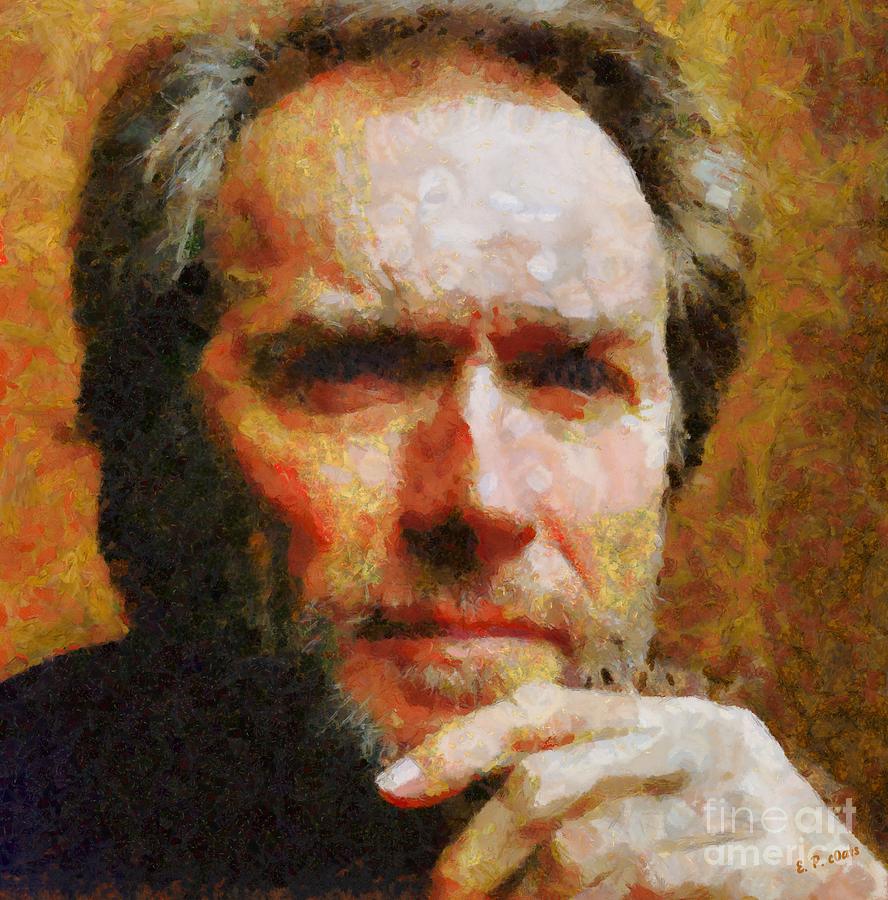 888x900 Clint Eastwood Painting By Elizabeth Coats - Clint Eastwood Painting