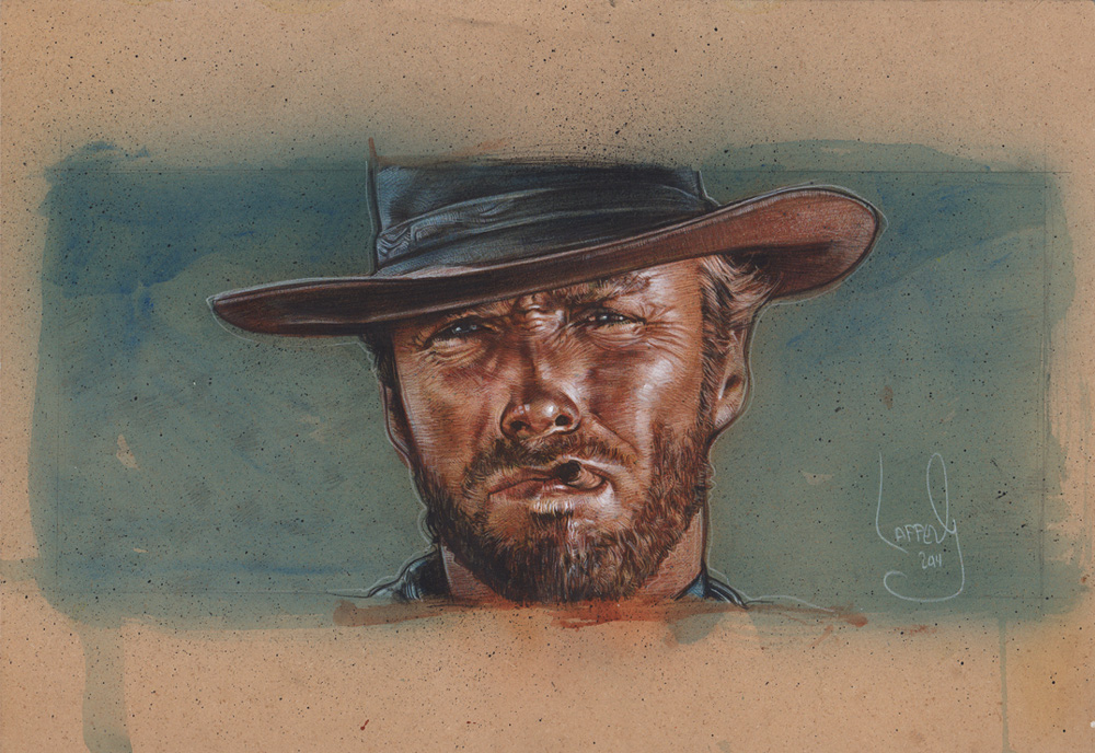 1000x688 Clint Eastwood Painting By Jefflafferty - Clint Eastwood Painting