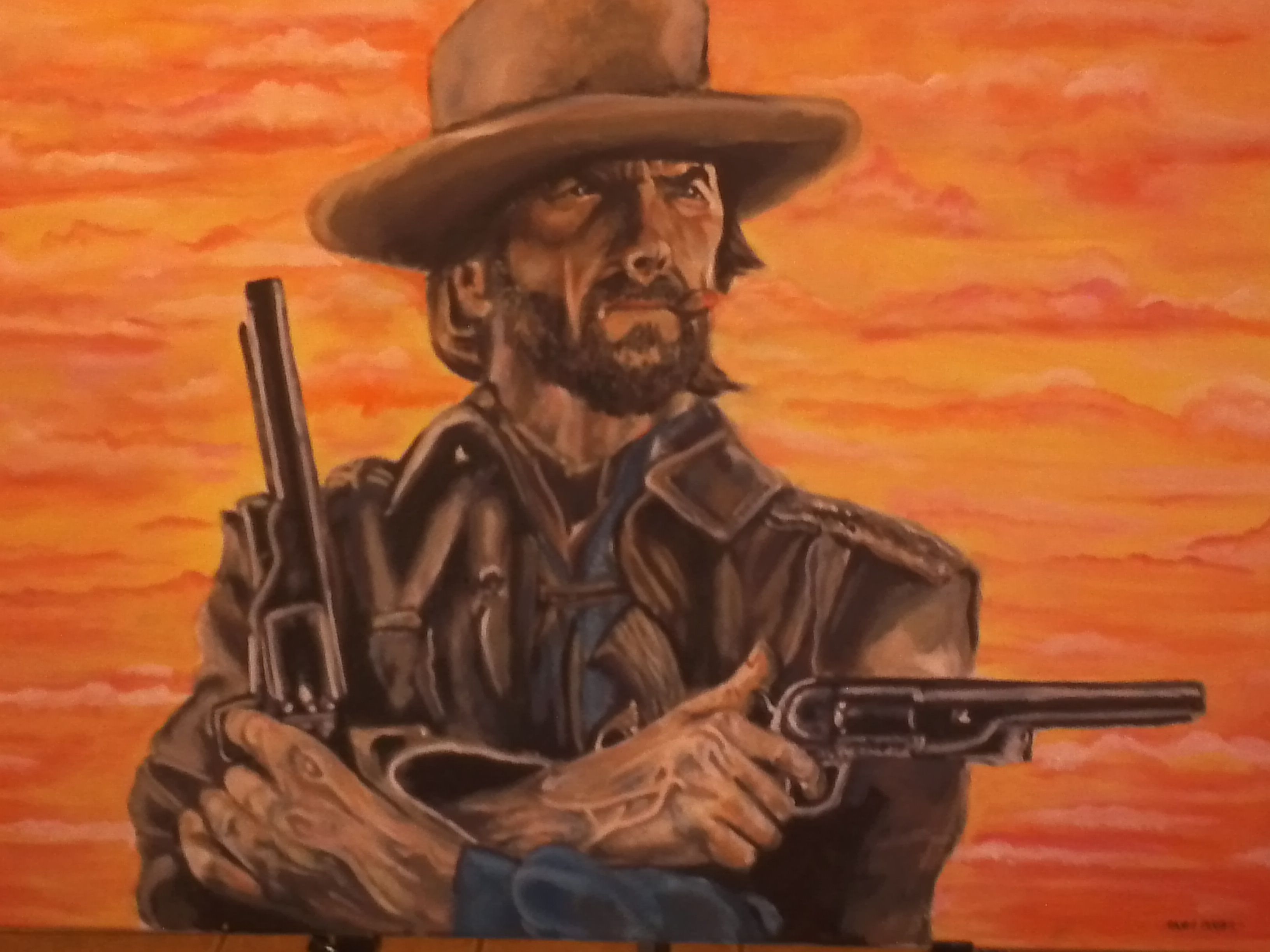 3264x2448 Clint Eastwood Painting By Randy Parker Art I Like, And Some - Clint Eastwood Painting