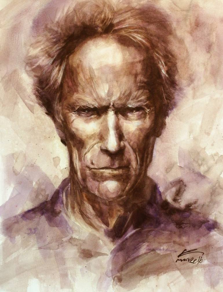 770x1008 Saatchi Art Theold (Clint Eastwood) Painting By Kan Srijira - Clint Eastwood Painting