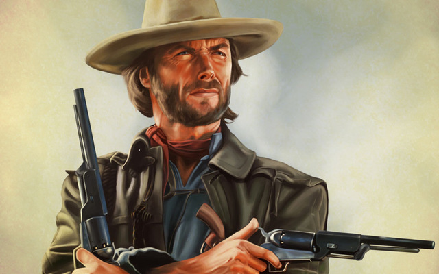 640x400 Top Original Art Painting - Clint Eastwood Painting