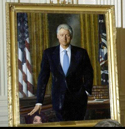 400x414 Painter Says He Included Monica Lewinsky's Dress In Bill Clinton - Clinton Painting
