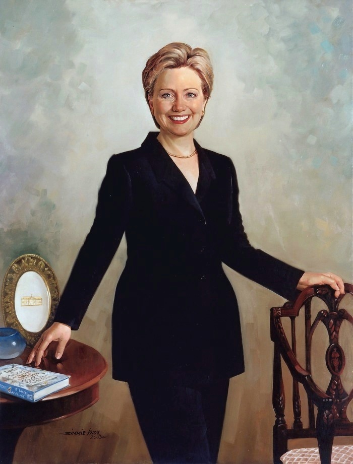 700x921 Portrait By Simmie Knox - Clinton Painting