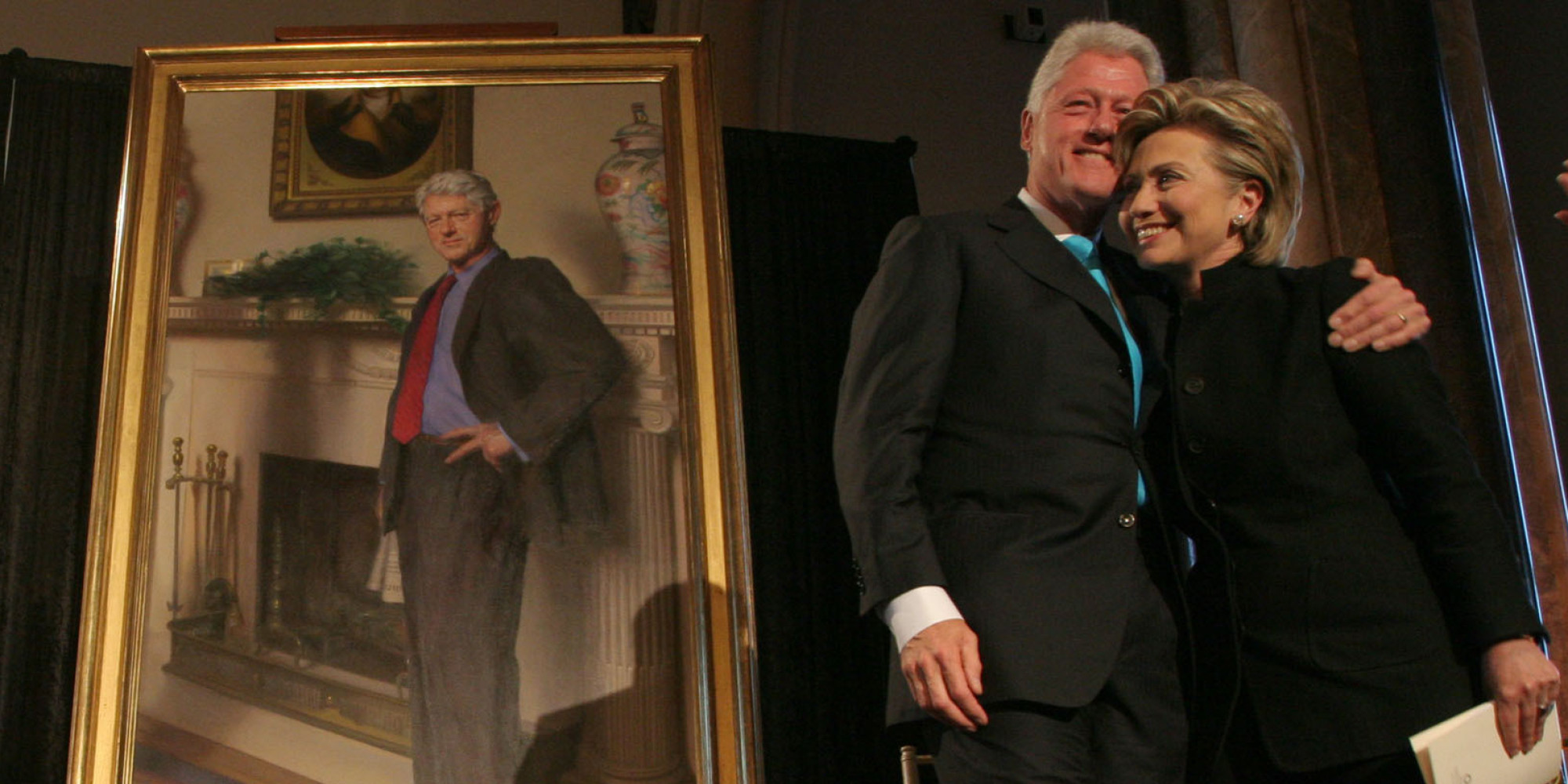 2000x1000 Bill Clinton's Portrait Includes A Nod To Monica Lewinsky, Painter - Clinton Painting
