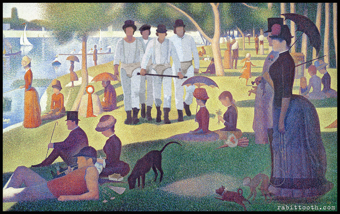 1125x710 A Clockwork Sunday ( Seurat Clockwork Orange ) By Rabittooth - Clockwork Orange Painting