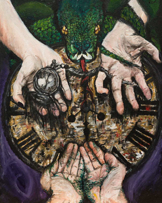 640x800 Clockwork Fine Art Print Giclee Print Wall Art Clock Art - Clockwork Painting