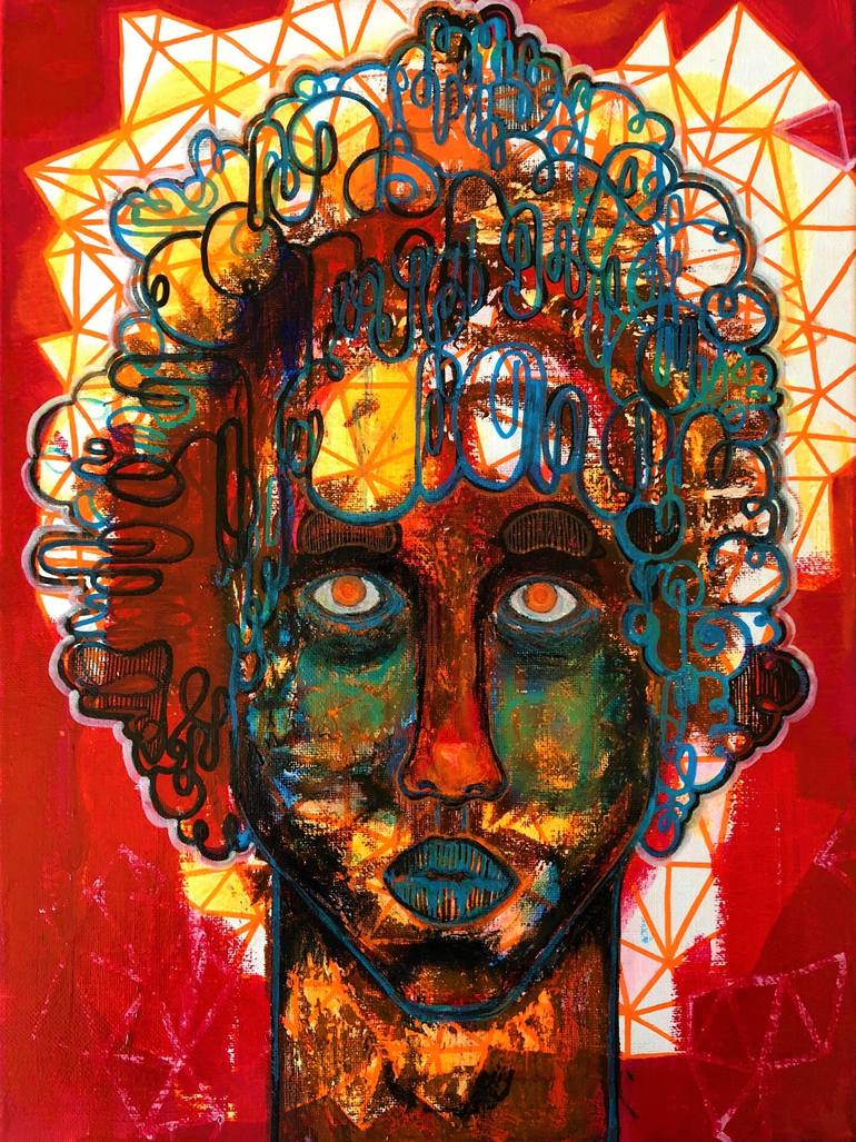 770x1027 Saatchi Art Clockwork (2018) By Adam Zafrian, Abstract Portrait - Clockwork Painting