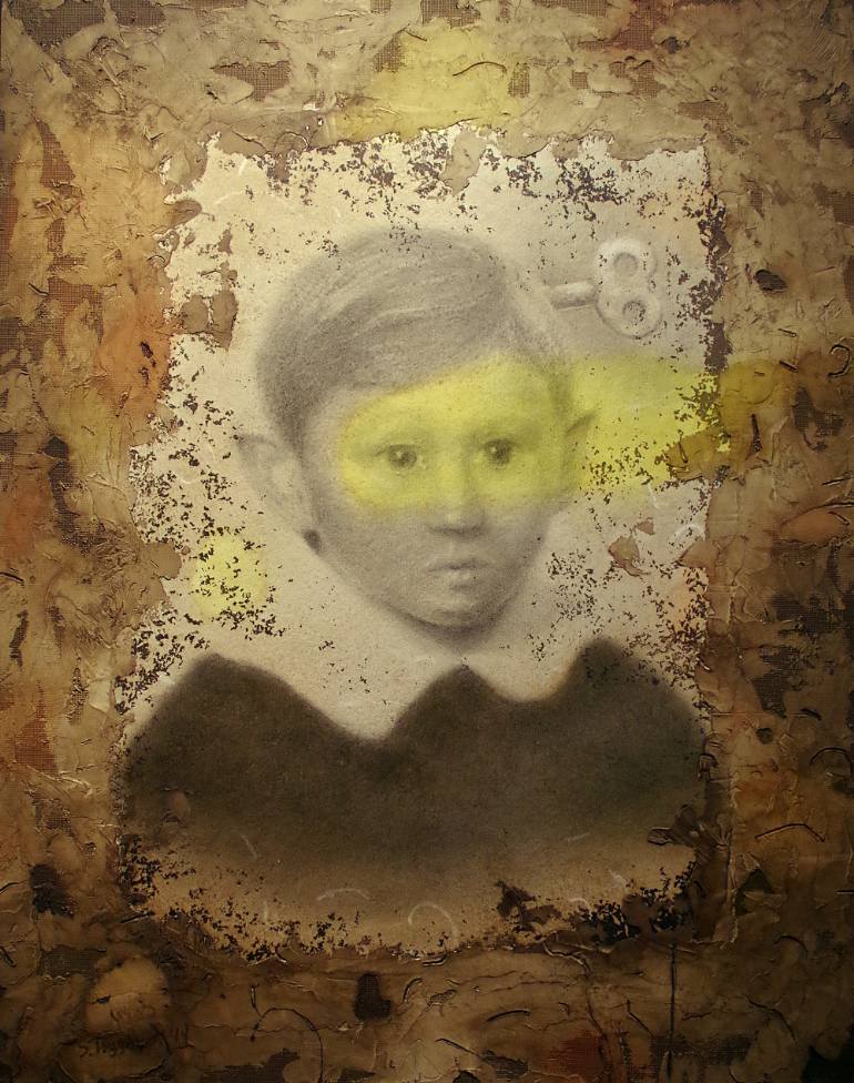 770x976 Saatchi Art Clockwork Boy 2 Painting By Sasha Tsyganov - Clockwork Painting