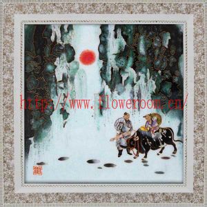 300x300 Cloisonne Handicraft Painting Chinese Cattle Painting Home Decor - Cloisonne Painting