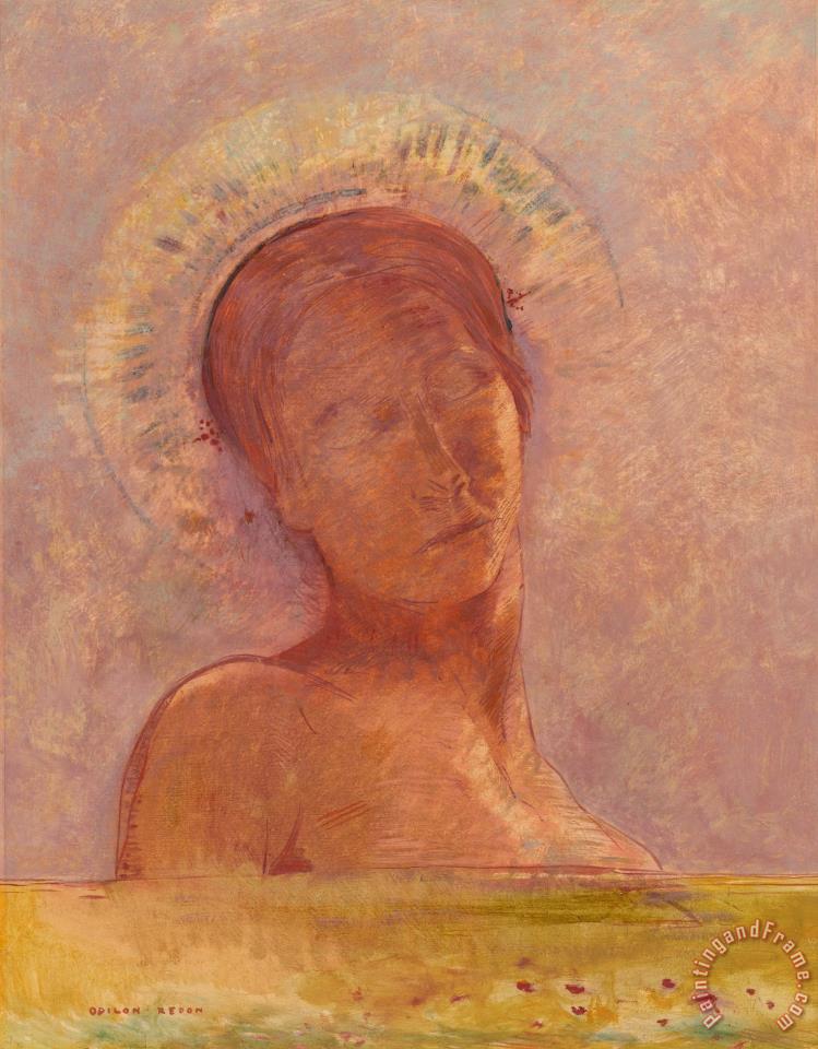 749x960 Odilon Redon Closed Eyes 2 Painting - Closed Eyes Painting