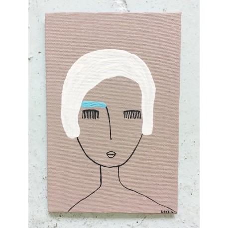 458x458 Girl With Closed Eyes Painting - Closed Eyes Painting