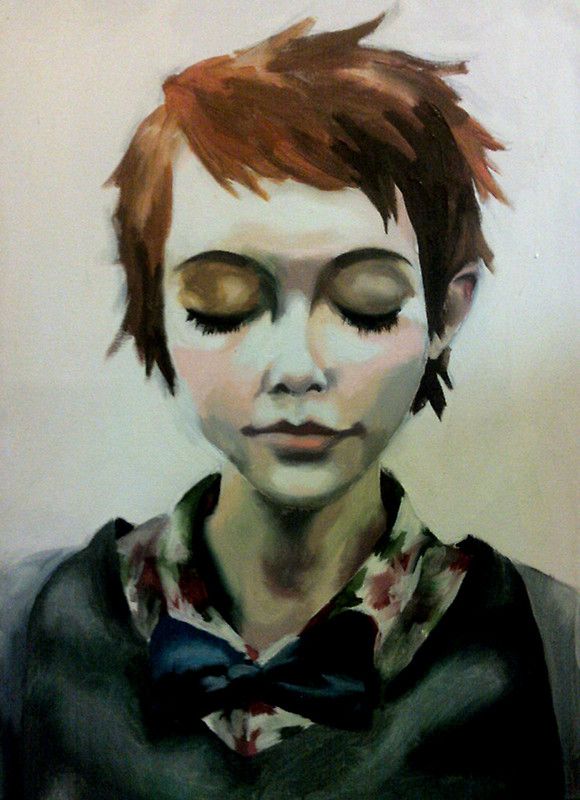 580x800 Painting Closed Eyes Thomas Sailot Eye, Paintings - Closed Eyes Painting