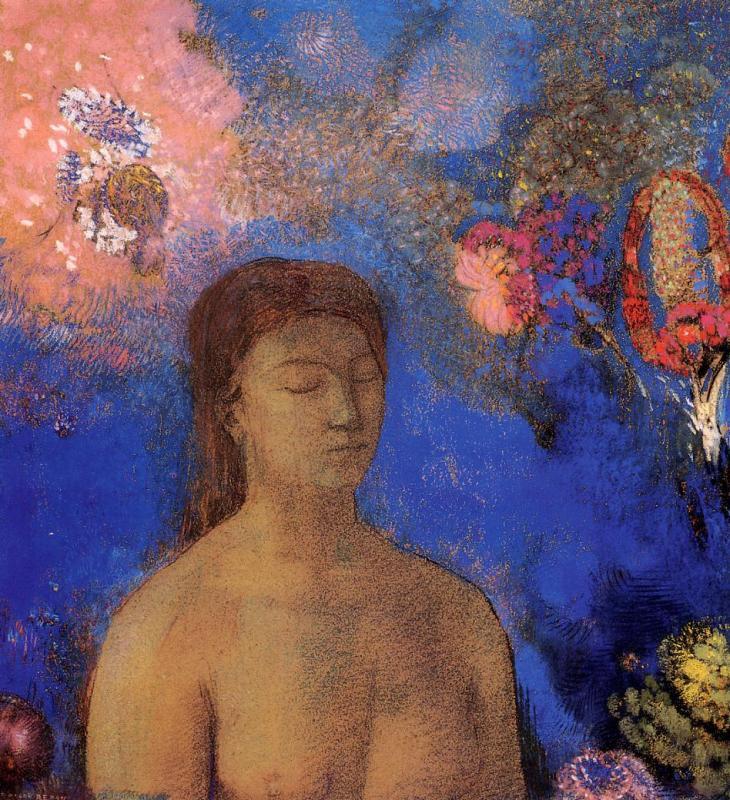 730x800 Closed Eyes Painting Odilon Redon Oil Paintings - Closed Eyes Painting