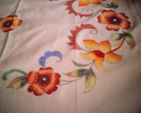 450x360 Paintings Fabric Painting On Dining Table Cloth Indusladies - Cloth Painting