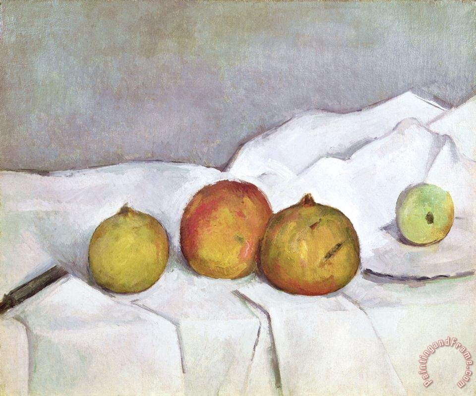 960x798 Paul Cezanne Fruit On A Cloth Painting - Cloth Painting