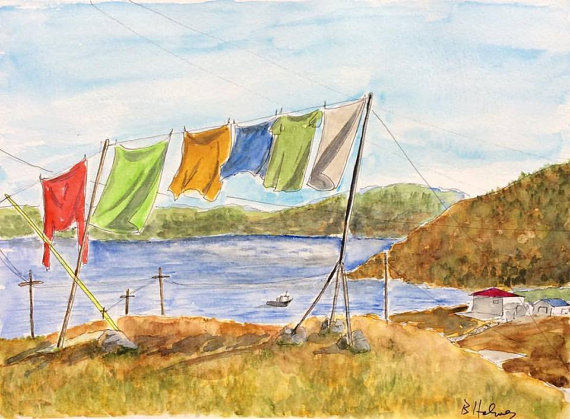 570x419 Clothesline The. Newfoundland Clothesline Nova Scotia - Clothesline Painting