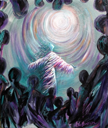 350x414 Running The Race Victoriously Jhun Cunanan - Cloud Of Witnesses Painting