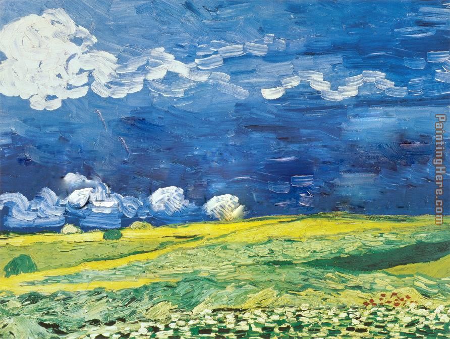 892x672 Vincent Van Gogh Wheatfield Under A Cloudy Sky Painting Anysize 50 - Cloudy Sky Painting