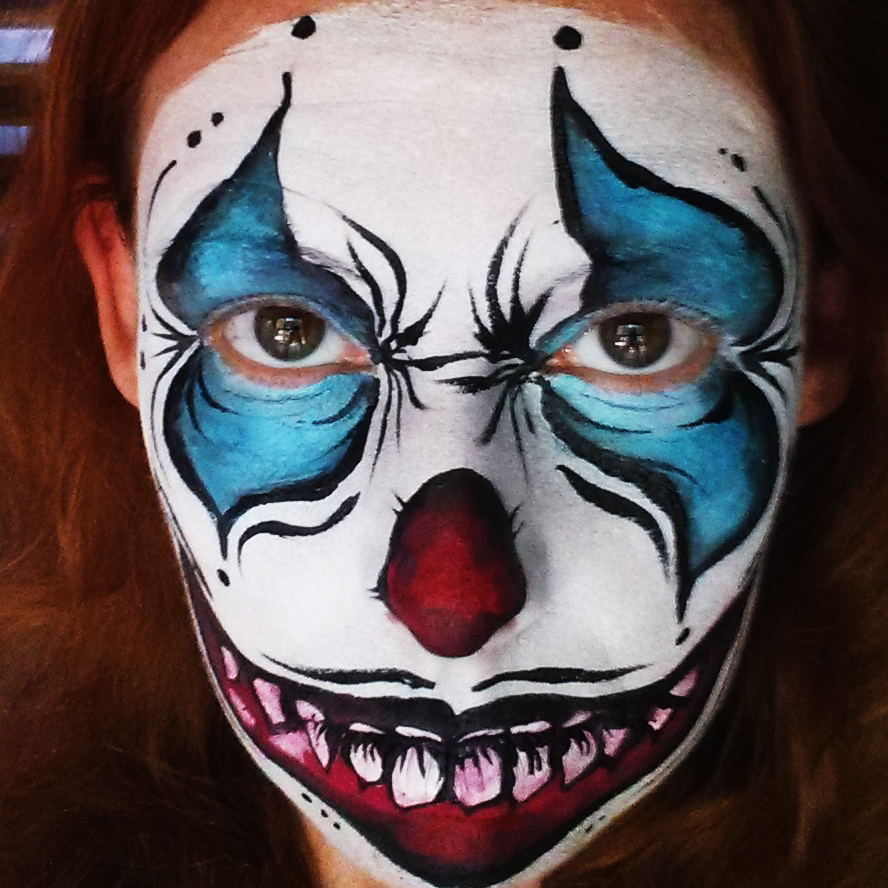 888x888 How To Face Paint A Scary Clown - Clown Face Painting