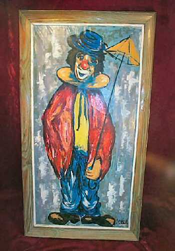 350x501 Antique Oil Painting Clown Grifoll Spain And 50 Similar Items - Clown Oil Painting Canvas