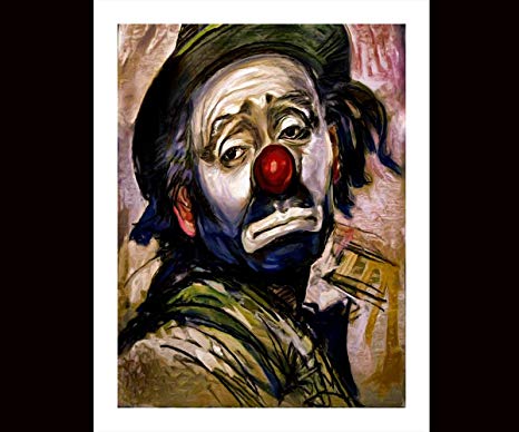 466x388 Sad Clown Canvas Art Print Amazon.co.uk Kitchen Amp Home - Clown Oil Painting Canvas