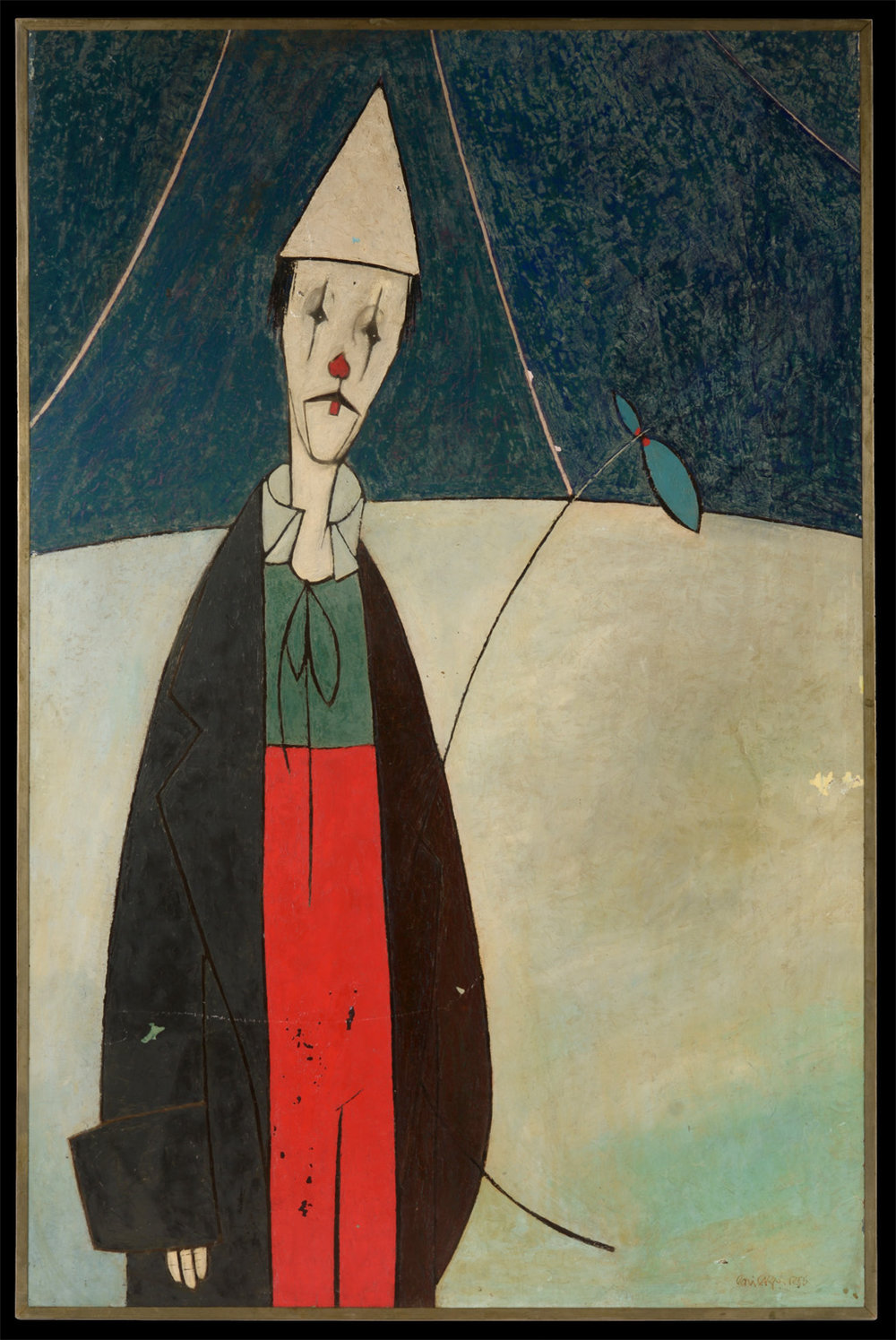 1000x1495 European Mid Century Clown Painting Kirk Albert Vintage - Clown Painting