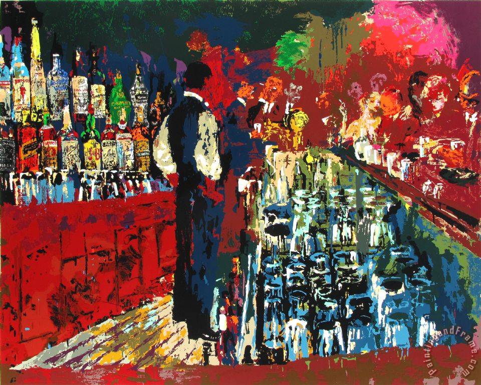 960x769 Leroy Neiman Chicago Key Club Bar Painting - Club Painting