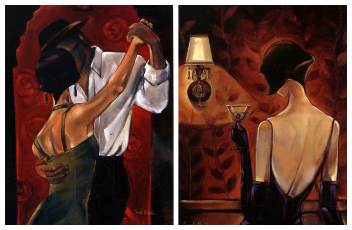 720x470 Free Shipping Impressionist Painting Dance Red Wine Canvas Prints - Club Painting