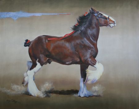 450x355 Clydesdale Horse Painting By Margo Petterson Art - Clydesdale Horse Painting