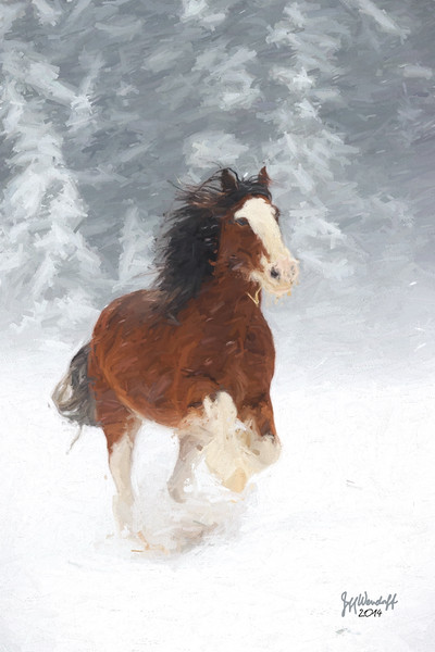 400x600 Topaz Impression - Clydesdale Horse Painting