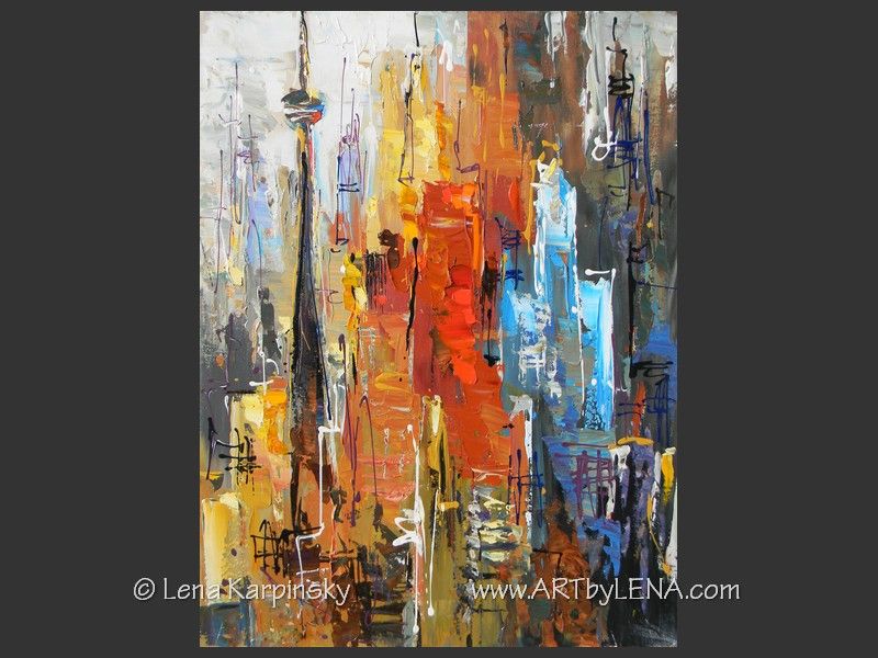 800x600 Cn Tower Art By Lena - Cn Tower Painting