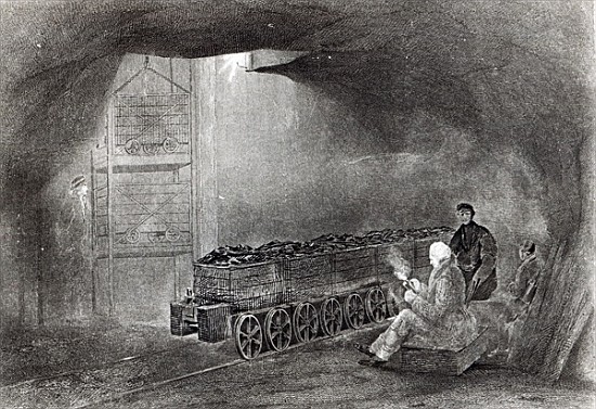 550x377 In The Coal Mine, Illustration - Coal Painting