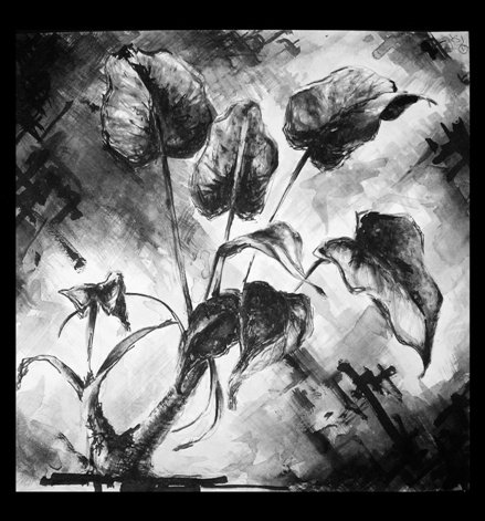 439x471 Ink, Gouache And Coal Paintings Lamarise - Coal Painting