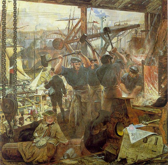 585x574 Iron And Coal By William Bell Scott, 1811 90 - Coal Painting