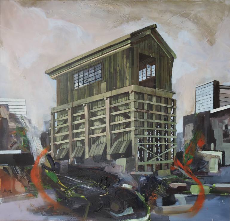 770x742 Saatchi Art Factory Building Of An Abandoned Coal Mine Painting - Coal Painting
