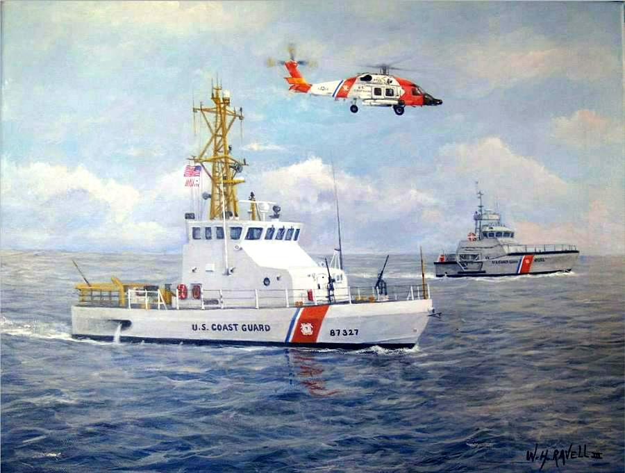 900x681 The Modern U. S. Coast Guard Painting By William H Ravell Iii - Coast Guard Painting