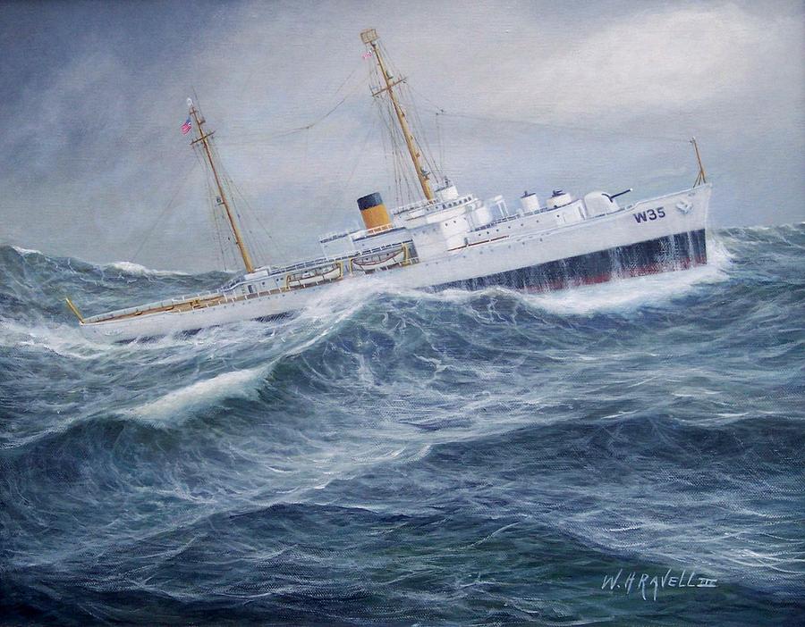 900x702 United States Coast Guard Cutter Ingham Painting By William H - Coast Guard Painting