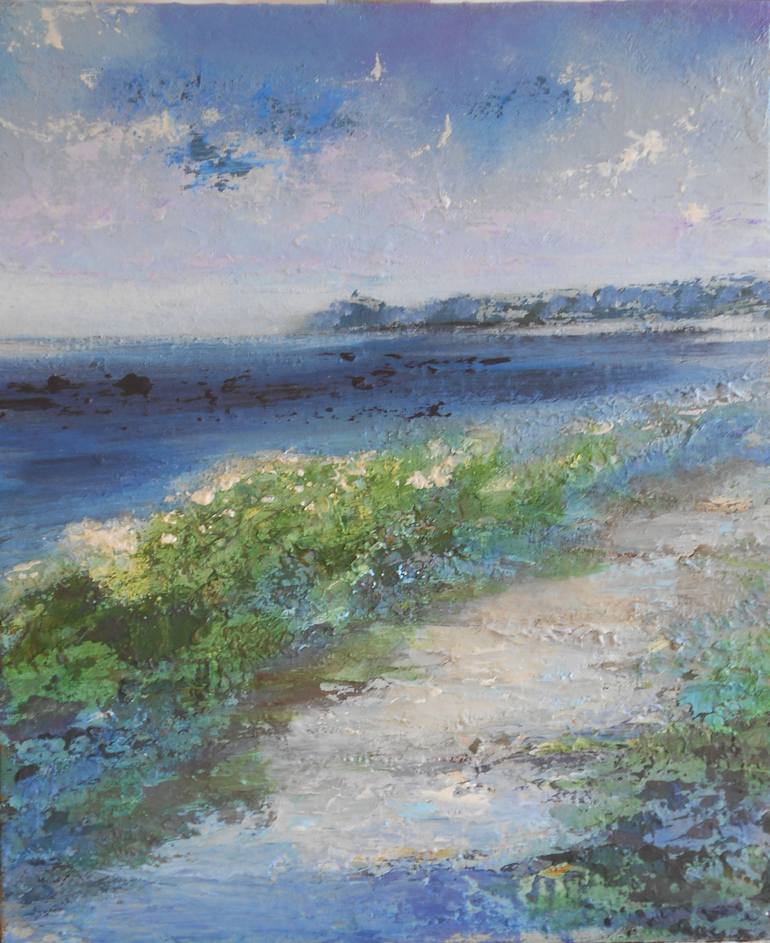 770x943 Saatchi Art Cornish Coastal Path Painting By Lynne Fitzpatrick - Coastal Painting