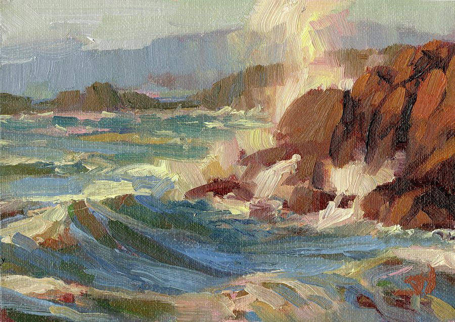 900x637 Coastline Painting By Steve Henderson Beachscapes Painting - Coastline Painting