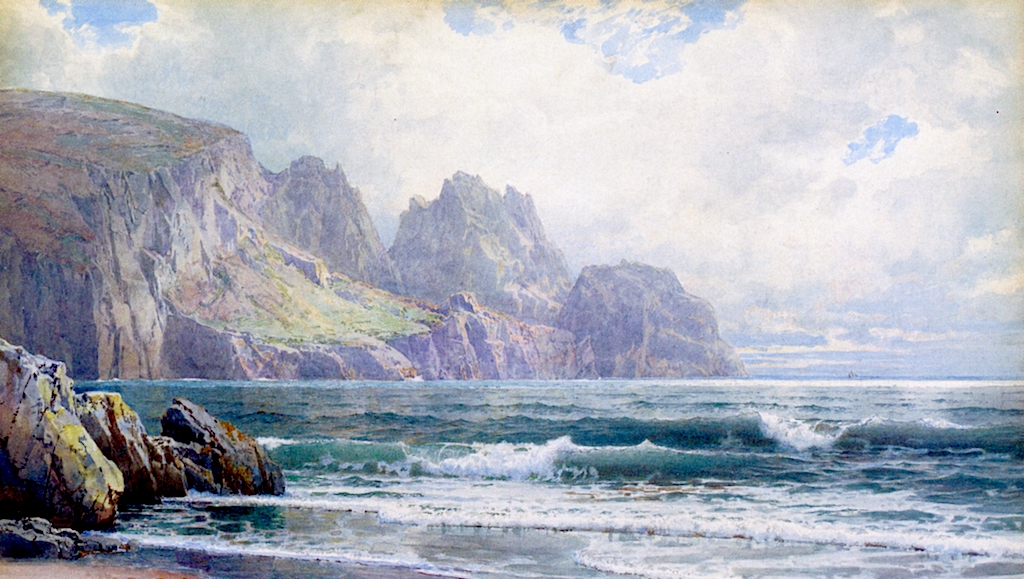1024x579 Rocky Coastline Painting William Trost Richards Oil Paintings - Coastline Painting