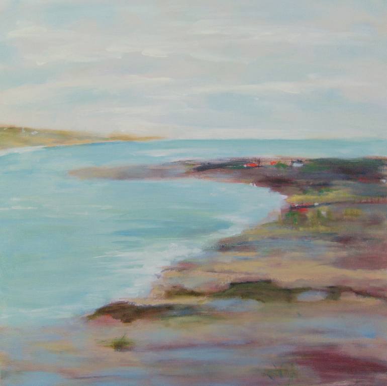 770x767 Saatchi Art Scandinavian Coastline Painting By Aase Lind - Coastline Painting