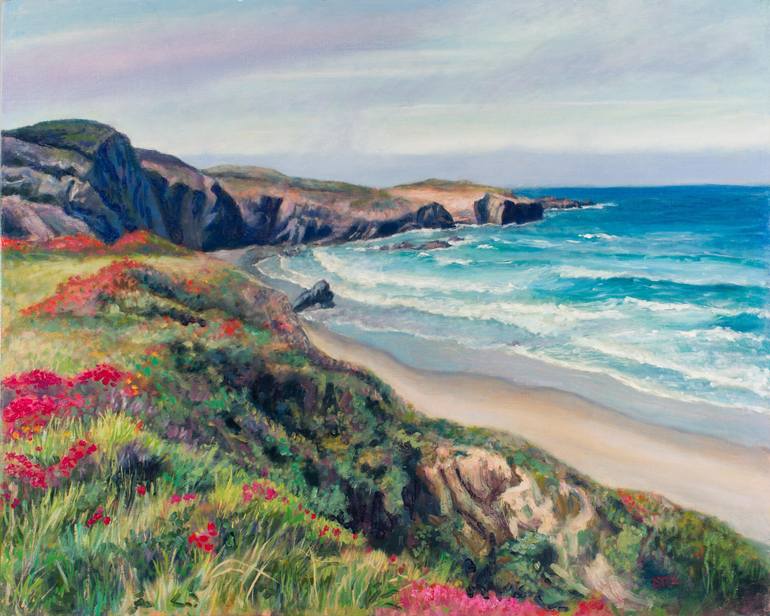 770x616 Saatchi Art Sea Ranch Coastline Painting By Denise Sils - Coastline Painting