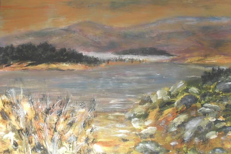 770x513 Saatchi Art Albanian Coastline Painting By Margaret L Laws - Coastline Painting