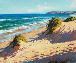 300x250 Summer Day The Entrance Painting By Graham Gercken - Coastline Painting